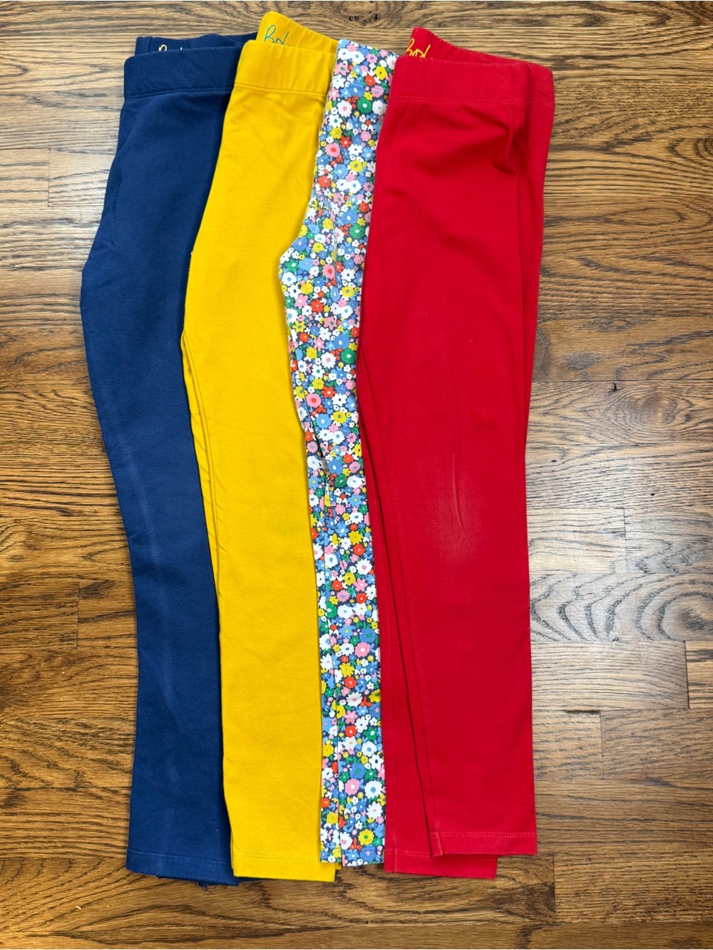 Boden Girls Basic Solid Navy, Gold, Red, & Floral Leggings Bundle Size 8-9